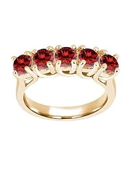 1.35 Ct Round Cognac Red SI1/SI2 Diamond 18K Yellow Gold Ring