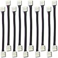 Zitrades 10PCS LED 5050 RGB Strip Light Connector 4 Conductor 10 mm Wide Strip to Strip Jumper