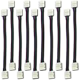 Zitrades 10PCS LED 5050 RGB Strip Light Connector 4 Conductor 10 mm Wide Strip to Strip Jumper