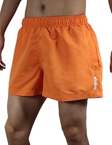 Reebok Mens High Performance Athletic Sports Shorts with Brief Lining XL Orange