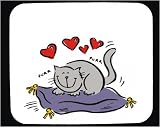 Mouse Pad with heart, cat, pillow, pet, sleeping