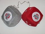 OHIO STATE BUCKEYES Team Logo Pair of FUZZY DICE