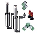 Quick-Snap In-Ground 5-Inch Pop-Up Adjustable Sprinkler 2-Pack With Quick Hose Connectors And Splitter, QSK-742