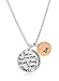 Stainless Steel Two-Tone Charm Necklace with Inspirational Pendant, 18