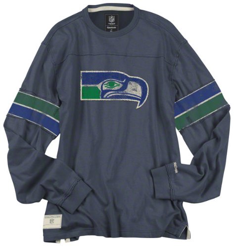 Seattle Seahawks Vintage Long Sleeve AppliquÃ© Jersey Crew