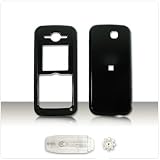 PCMICROSTORE Brand Motorola C168i Solid Black Snap-On Crystal Case Cover with Removable Belt Clip