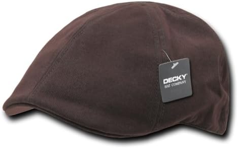 Brushed Cotton Twill Ivy Hat Flat Cap (Brown, Small/Medium)