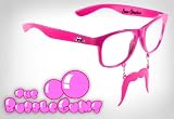 New Vintage Style Wayfarer Mustache Sunglasses Pink Clear Lenses