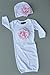 Candy Shop Kids Baby Girls' Flower Gown and Hat Set