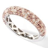 14K White / Rose Gold Pink & White Diamond Ring