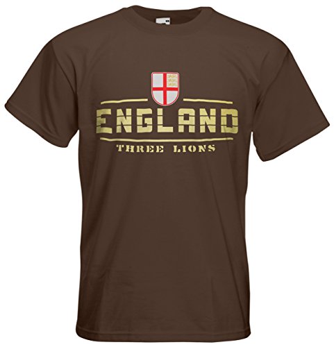 England EM 2016 Fanshirt T-Shirt Trikot (Chocolate, M)