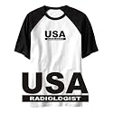 RAGLAN T-SHIRT WHITE AND BLACK " USA RADIOLOGIST " XXX-Large