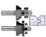 3374 CARBIDE-TIP V PANEL TONGUE/GROOVE 2 PC ROUTER BIT SET W/BB GUIDE 1-5/8 DIA X 1"CL X 1/2" SH