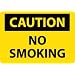 NMC C49AD OSHA Sign, Legend "CAUTION - NO SMOKING", 28" Length x 20" Height, Aluminum, Black on Yellow