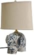 Unique Good Luck Housewarming Gift Idea - 15" Lucky Elephant Desk Lamp w/ Ice Crackle Glaze