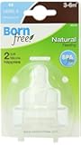 Born Free BPA-Free Medium Flow Silicone Nipples, 3-6 Month