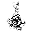 Sterling Silver Rose Pendant - 20mm Height