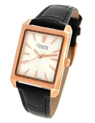 Bulova Womens 44L103 Black Leather Strap  Rose-Gold Tone Case Watch