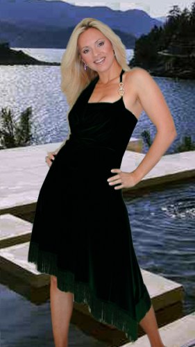 Designer Silk Jersey Fringed Cocktail Dress
