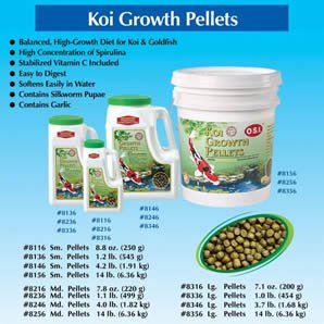 Buy Imperial Garden Products OSI Koi Growth Pellets with Spirulina Floating Fish Food Large 1lb