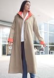 Jessica London Plus Size Long Hooded Raincoat