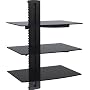 3x Black Floating Shelves with Strengthened Temper&hellip 
