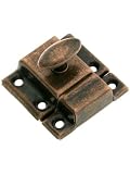 Small Pressed Steel Cabinet Latch With Plated Finish in Antique Copper.