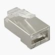 CAT 5E RJ45 plug for shielded solid STP cable, 50 micron, bag of 50