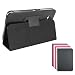 Maxboost Leather Case for Samsung Galaxy Tab 3 7.0 Inch P3200 / P3210 - Book Folio Style with Built-in Stand, Wallet Card Holder, Stylus Holder, Hand Holding Strap, Memory Card Holder