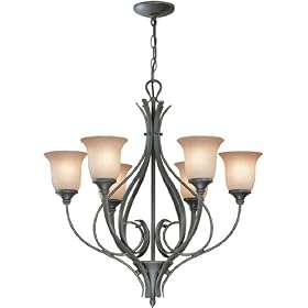 Lite Source C7989 6 Lites Chandelier - Dark Bronze by Lite Source