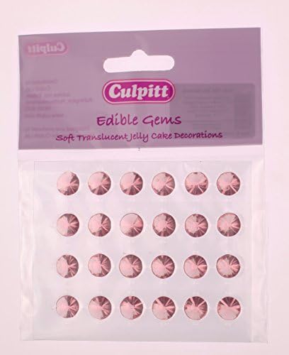 Pk 24 Edible Jelly Gems - Pink Diamonds