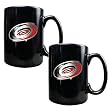 Carolina Hurricanes NHL 2pc Black Ceramic Mug Set - Primary Logo by Great American Products