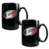 Carolina Hurricanes NHL 2pc Black Ceramic Mug Set - Primary Logo