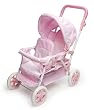 Badger Basket 09923 Folding Double Doll Front-To-Back Stroller- Pink Gingham