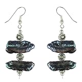 EXP Handmade Pearl & Silver Dangle Earrings