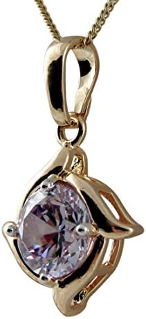 Italia Gold Tone Mauve Crystal Pendant