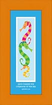 Nursery Decor - God created the creatures of the sea. Genesis 1:21 - 6 X 12