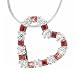 Ruby & diamond cz heart 925 silver pendant necklace