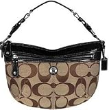 Authentic Coach Laura Signature Hobo Shoulder Handbag Purse 14938 Khaki/black