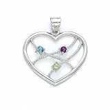 S/S Stellar Multistone Heart Pend - GHSW167
