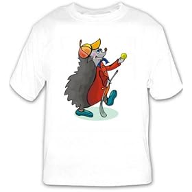 T-shirt with hedgehog, club, golf, sport, playing, animal