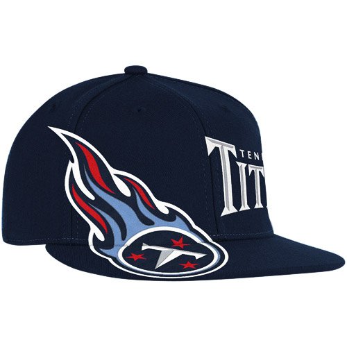 NFL Men's End Zone Flat Visor Flex Hat - Tw78Z (Tennessee Titans, Small/Medium)