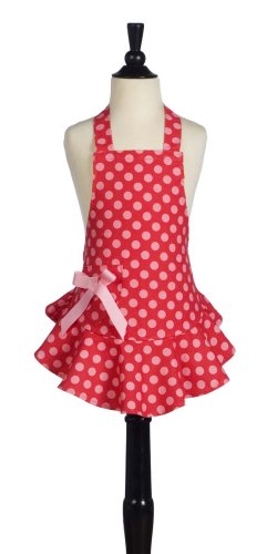 Jessie Steele Children's Bib Josephine Red and Pink Polka Dot Apron