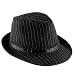 Black Pinstripe Fedora Hat