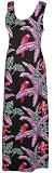 Jungle Bird - Long Tank Dress in Black and Red