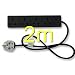 4 Gang Way 13A Trailing Socket Mains Power Extension Lead 2m BLACK