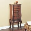 Masterpiece Faux Cherry with Inlay & Fleur-de-Lis Jewelry Armoire By Powell Furniture