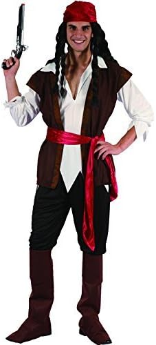 Mens Caribbean Pirate Captain Costume Adult Fancy Dress Outfit Halloween Party Jack Sparrow (Men: Small) by Funtastik