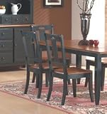 Review visiondecor Furniture  / Set of 2 Black & Teak Weathered Finish Wood Dining Chairs