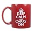 Keep Calm and Carry On Mug Porcelain Red 11oz.